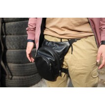 Genuine leather Bagster bag through for the motorcycle (MESB5BL)