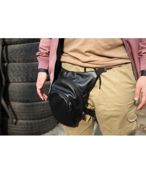 Genuine leather Bagster bag through for the motorcycle (MESB6BL)