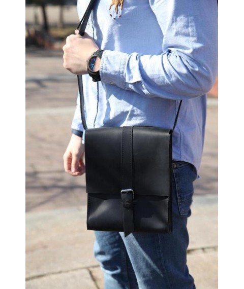 Bagster bag from handmade genuine leather (MSB30BLK)