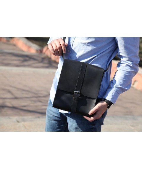 Bagster bag from handmade genuine leather (MSB30BLK)