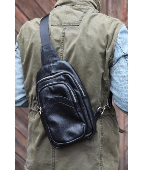 Genuine leather Bagster bag through a shoulder, the messenger (MESB3BL)