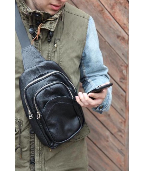 Genuine leather Bagster bag through a shoulder, the messenger (MESB4BL)