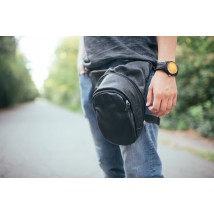 Genuine leather Bagster bag through for the motorcycle (MESB10BL)