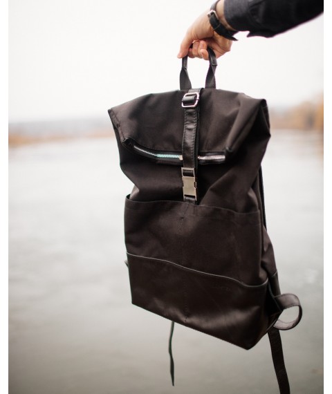 Backpack handmade leather Bagster (RLTP1BL)