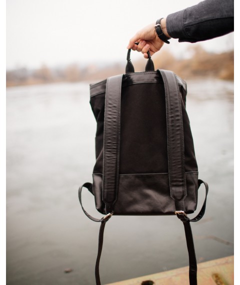 Handmade Leather Backpack Bag (RLTP1BL)