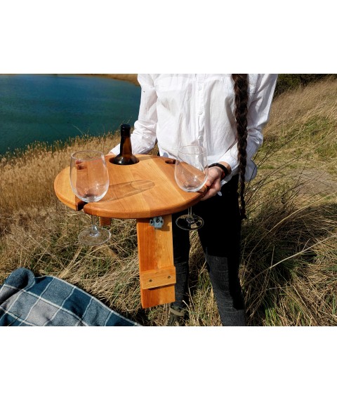 Wooden wine stand bottle folding portable wine table outdoor wine table