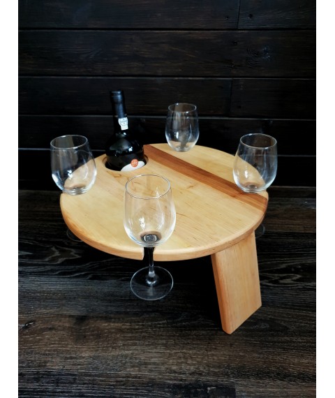 Wooden wine stand bottle folding portable wine table outdoor wine table