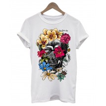 Das weibliche T-Shirt SKULL IN FLOWERS
