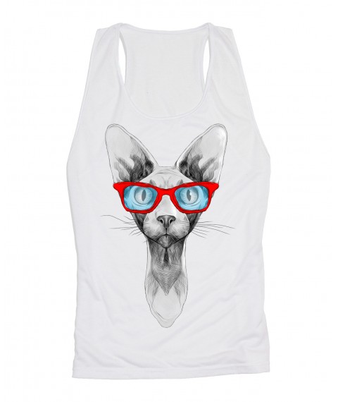 Free Cat with glasses undershirt