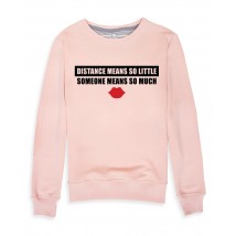 Das weibliche Sweatshirt der Farbe des Puders &quot;Distance&quot;