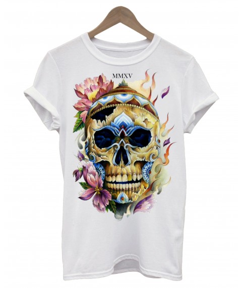 Men's fire skull MMXV t-shirt
