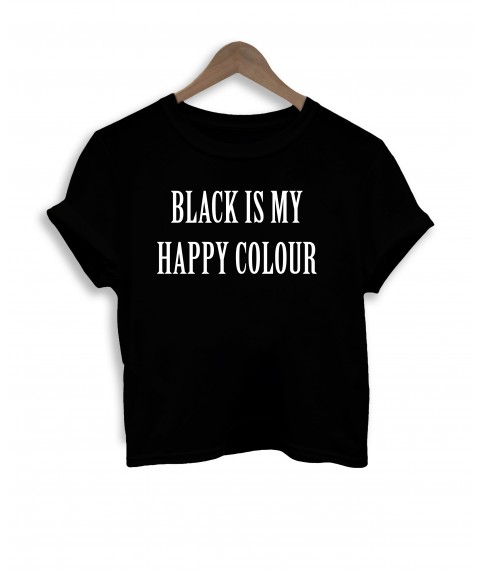 Krop-top Black is my happy color