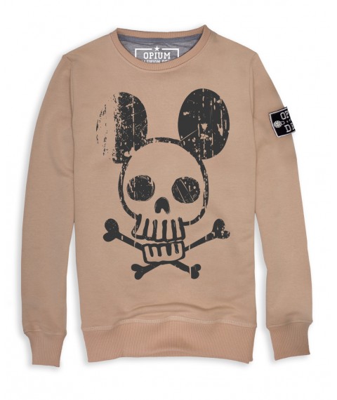 Das beige Männersweatshirt OPIUM Skull Mickey