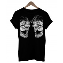 Das T-Shirt Two Skull Black MMXV