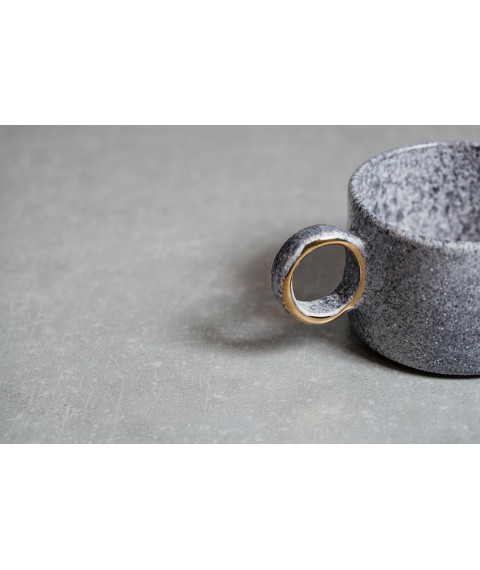 Cup with ring and gilding, & quot; Dark Stone & quot;
