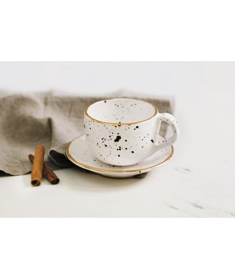 Cup from the series & quot; Dalmatians & quot; with saucer and gilding