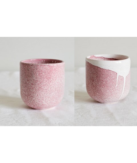 Рожевий тамблер  | Чашка без ручки | посуд ручної роботи | чашка 300 мл