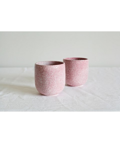 Рожевий тамблер  | Чашка без ручки | посуд ручної роботи | чашка 300 мл