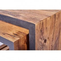 Solovero Side coffee tables made of vintage oak set 50 / 45x50 / 45x52.5 / 41 cm