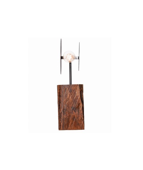 Solovero Rondo table lamp in vintage wood