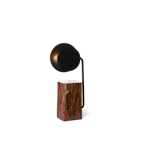 Solovero Rondo table lamp in vintage wood