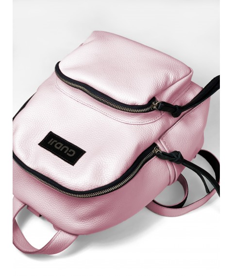  Women's backpack made of genuine leather ALISON, pink