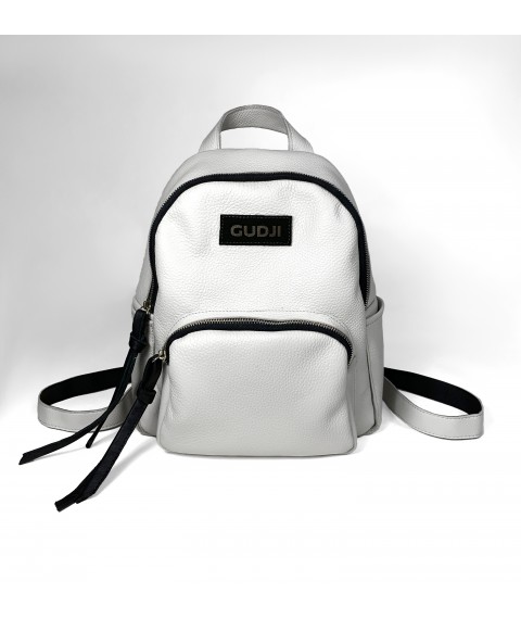  Women's backpack made of genuine leather ALISON, white