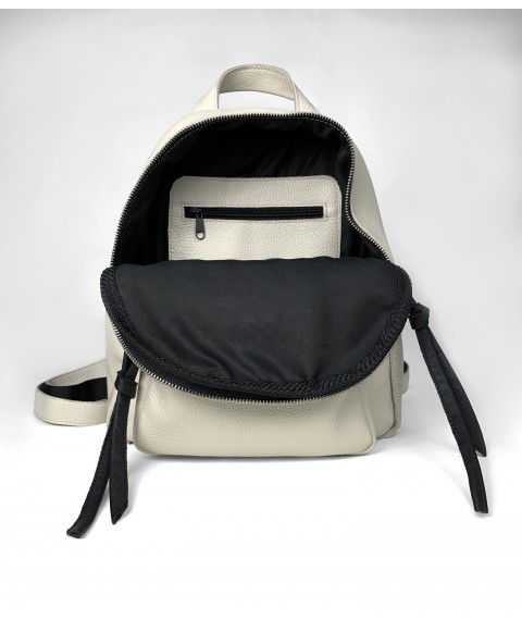  Women's backpack made of genuine leather ALISON, biege