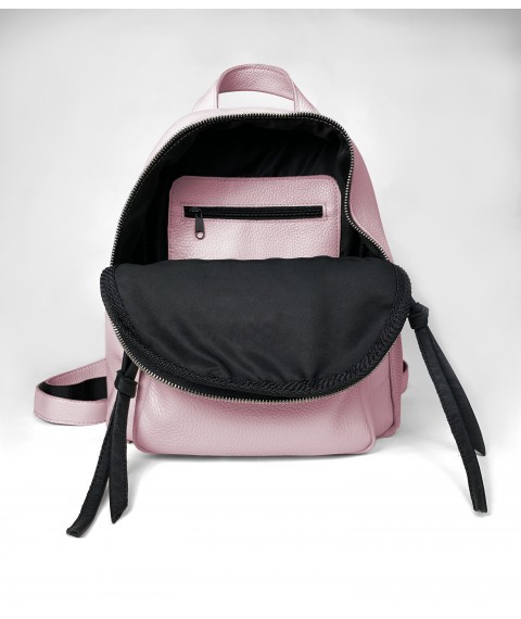  Women's backpack made of genuine leather ALISON, pink