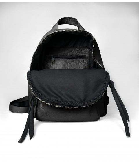 Жіночий рюкзак з натуральної шкіри ALISON, чорний