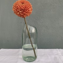 Vase from a recycled wine bottle
