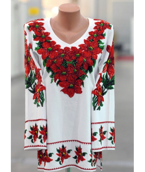  'The shirt is embroidered with handmade bead