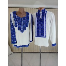  Handmade beaded family couple. Women's blouse and men's shirt.