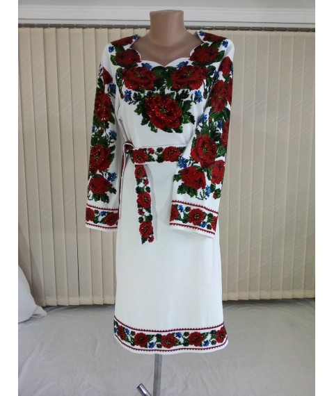 Handmade beaded dress.