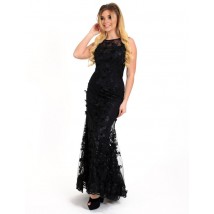 Женское вечернее платье дизайнерское чёрное макси в пол  Modna KAZKA MKENG2116 46