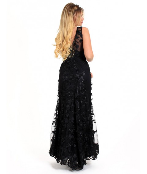 Женское вечернее платье дизайнерское чёрное макси в пол  Modna KAZKA MKENG2116