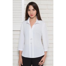 Блуза женская белая офисная с отложным воротником Modna KAZKA MKBT8177-3 50