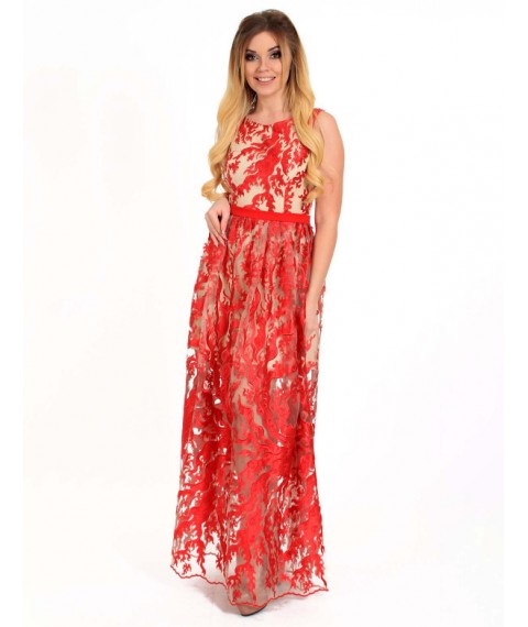 Женское вечернее платье красное макси в пол Modna KAZKA MKENG2178-2