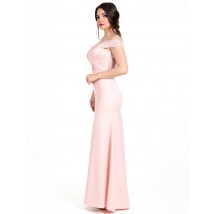 Вечернее платье женское дизайнерское розовое Modna KAZKA MKENG2209-2