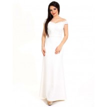 Платье женское вечернее белое длинное в пол Modna KAZKA MKENG22091