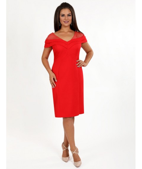 Платье женское красное вечернее короткое Modna KAZKA MKENG0087 50