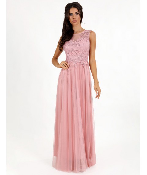 Женское вечернее платье дизайнерское розовое макси в пол Modna KAZKA MKENG2212 46