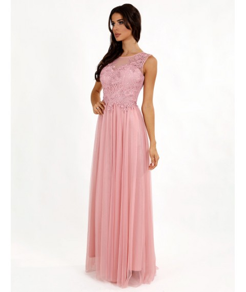Женское вечернее платье дизайнерское розовое макси в пол Modna KAZKA MKENG2212