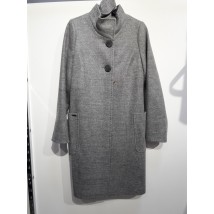 Пальто женское кашемировое серое дизайнерское на стойке Иванна Modna KAZKA MKVSR7054-1