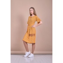 Платье женское летнее оранжевое в полоску дизайнерское стильное Modna KAZKA Апельсин MKPR654 48