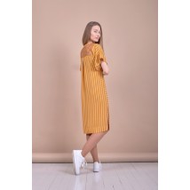 Платье женское летнее оранжевое в полоску дизайнерское стильное Modna KAZKA Апельсин MKPR654
