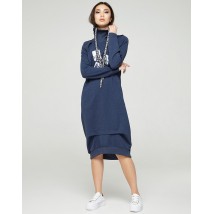 Женское платье свободного кроя синее Modna KAZKA MKSH2287-1