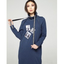 Женское платье свободного кроя синее Modna KAZKA MKSH2287-1