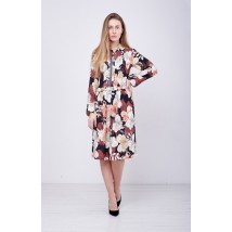 Платье женское коричневое шифоновое в цветы Modna KAZKA Пиаф MKPR1777-19З 52