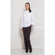 Блуза женская белая офисная на пуговицы Modna KAZKA MKBT8781-4